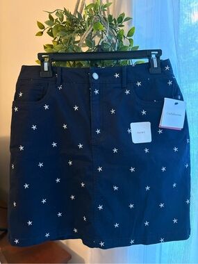 Croft & Barrow Navy Star-Print Skort